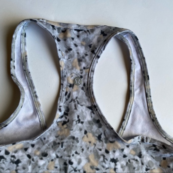 Lululemon Gray Floral Pattern Cool Racerback 4 - Picture 3 of 3